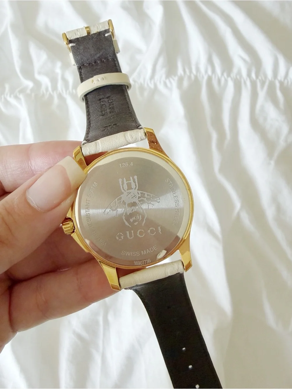 GUCCI G-Timeless 38mm Quartz Watch White Leather